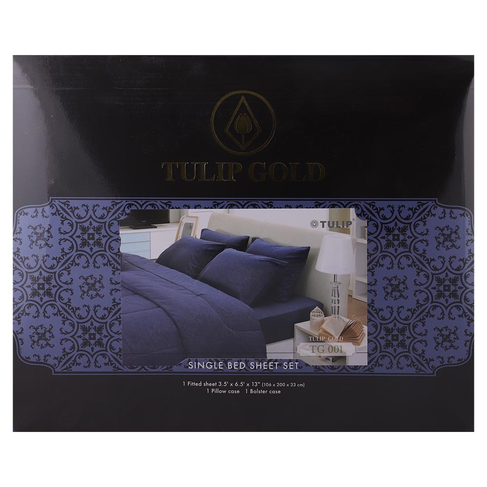 Tulip Gold Bed Sheet 3PCS 3.5x6.5FTx13In TG001(Fit)