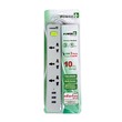 Power Plus 3Way+3USB Socket (1Switch+3Meter) Grey+Green PP600IU3M