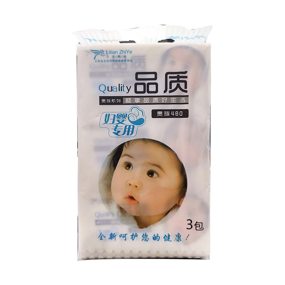 Litian Zhi Ye Facial Tissue 480 Sheets PZ-1124 3PCS