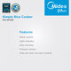 Midea Simple Rice Cooker 1.3L MG-GP25B
