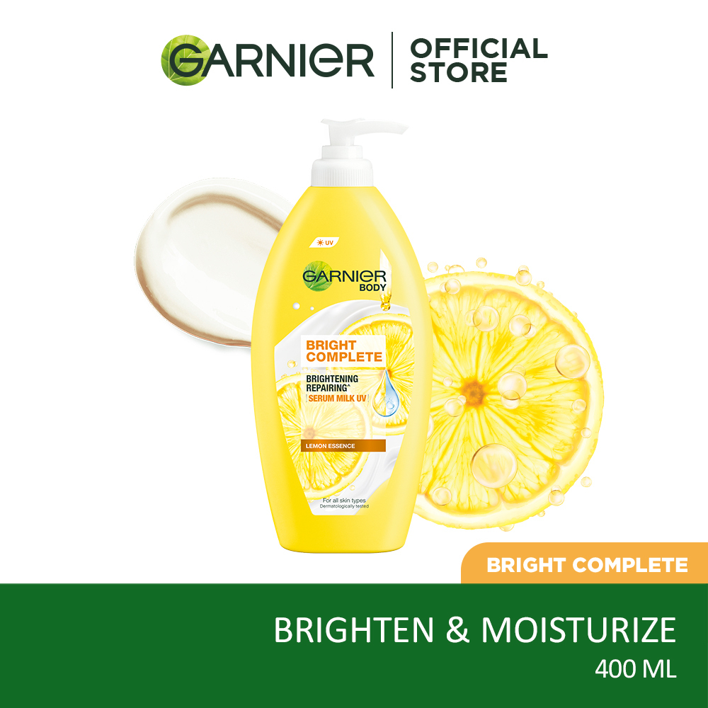 Garnier Bright Complete UV Serum Milk Body Lotion 400ML (Lemon Essence)