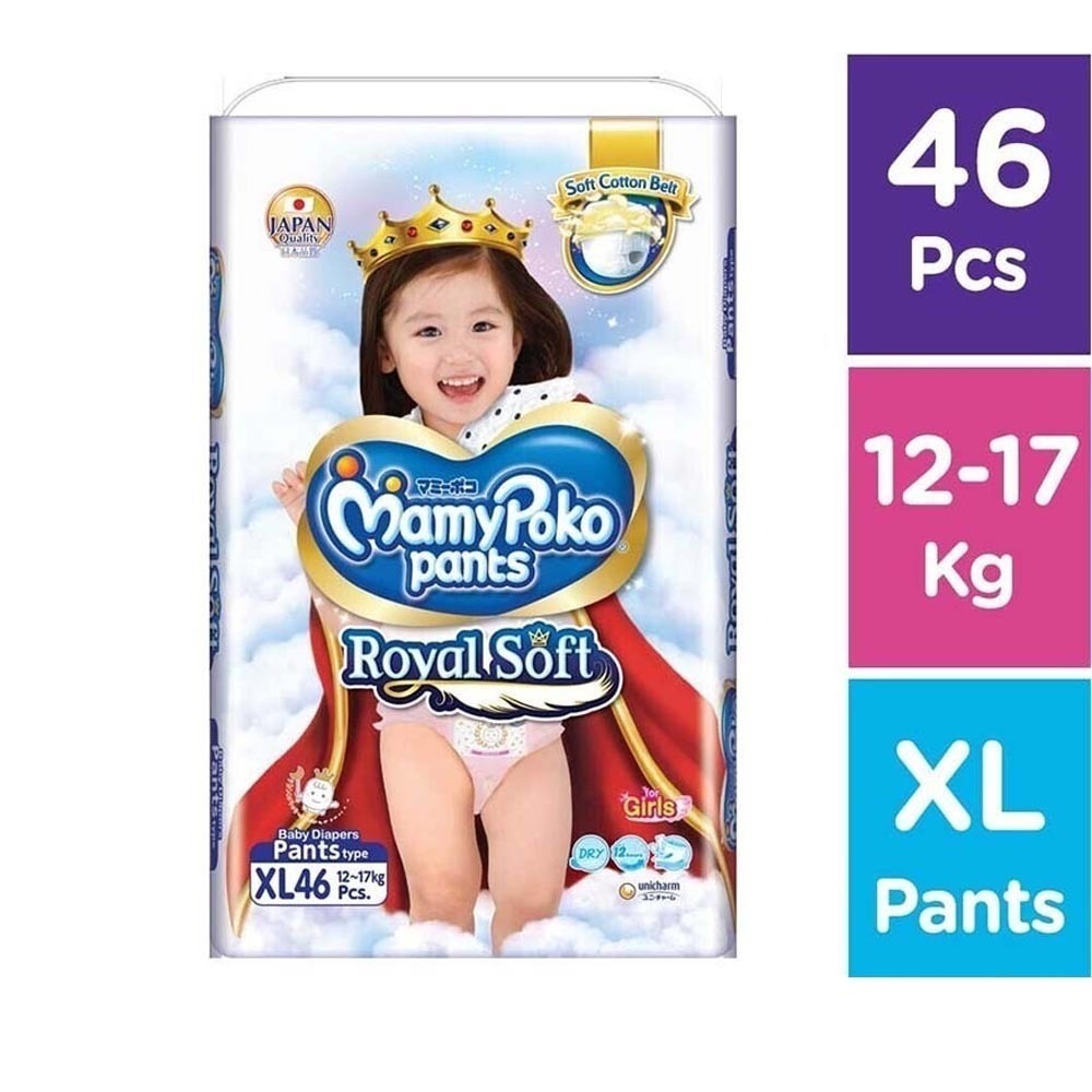 MamyPoko Diaper Pants Royal Soft Girl 46PCS (XL)