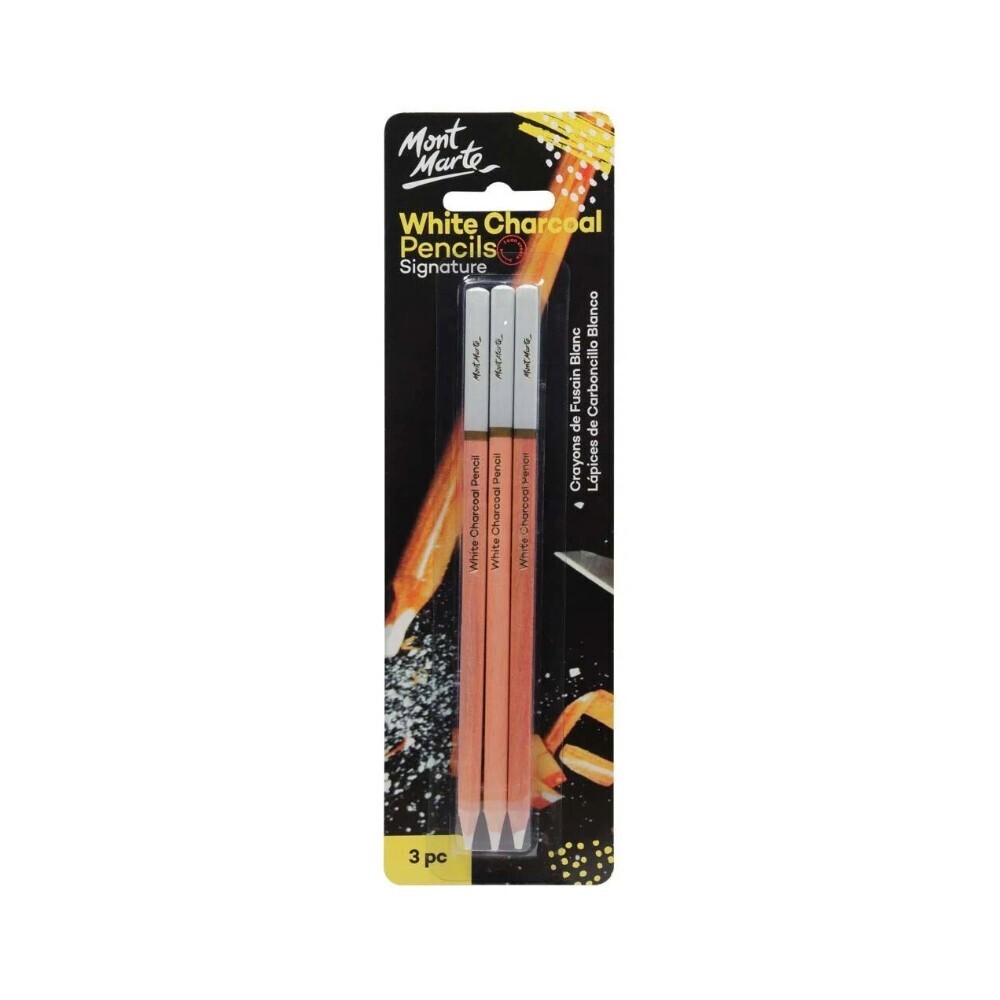 Mont Marte White Charcoal Pencils 3PCS