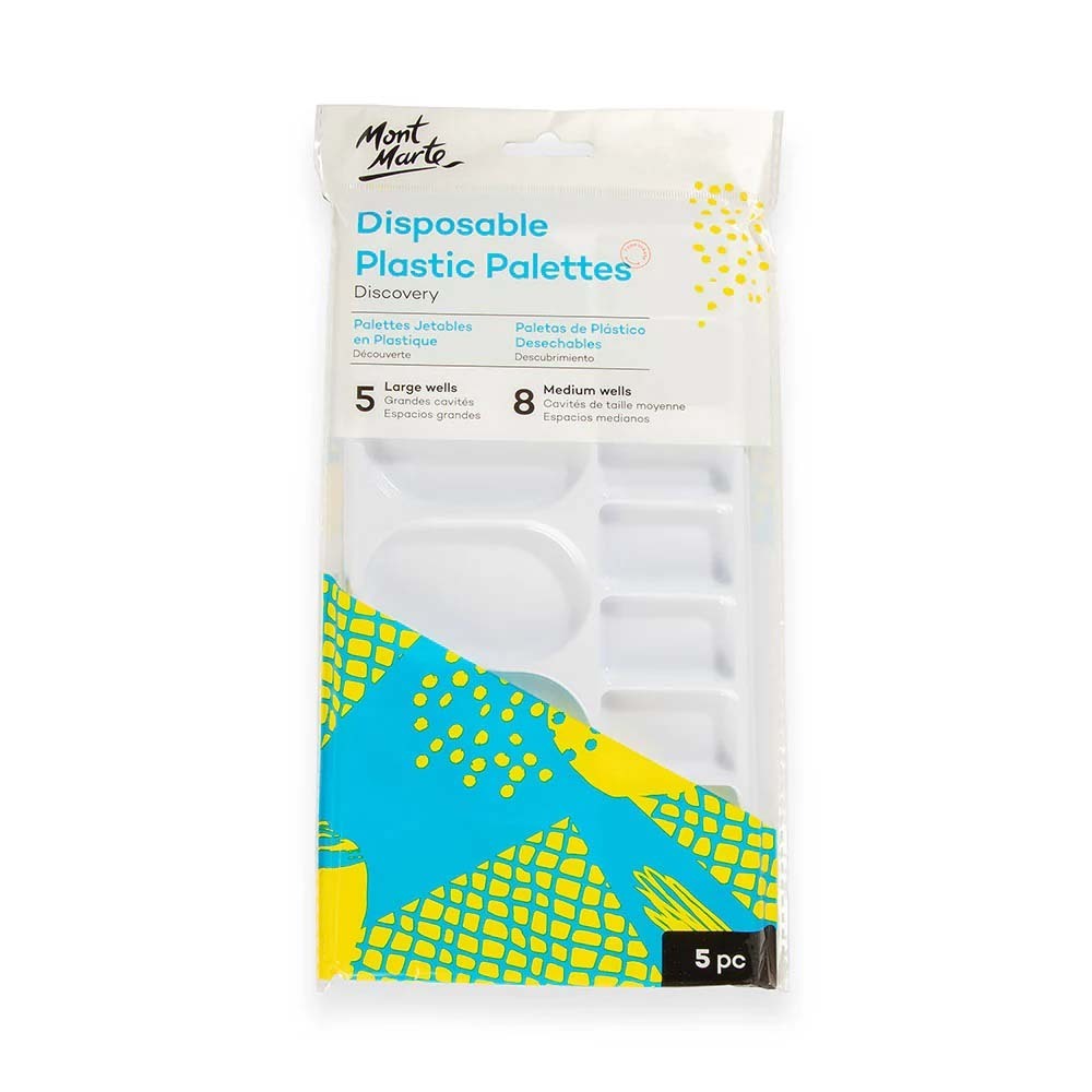 Mont Marte Disposable Plastic Palettes 5PCS
