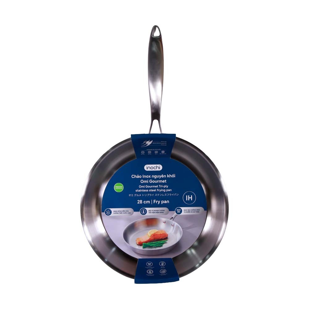 Inochi Omi Gourmet Stainless Steel Fry Pan 28cm HIN.CRIN.GM28