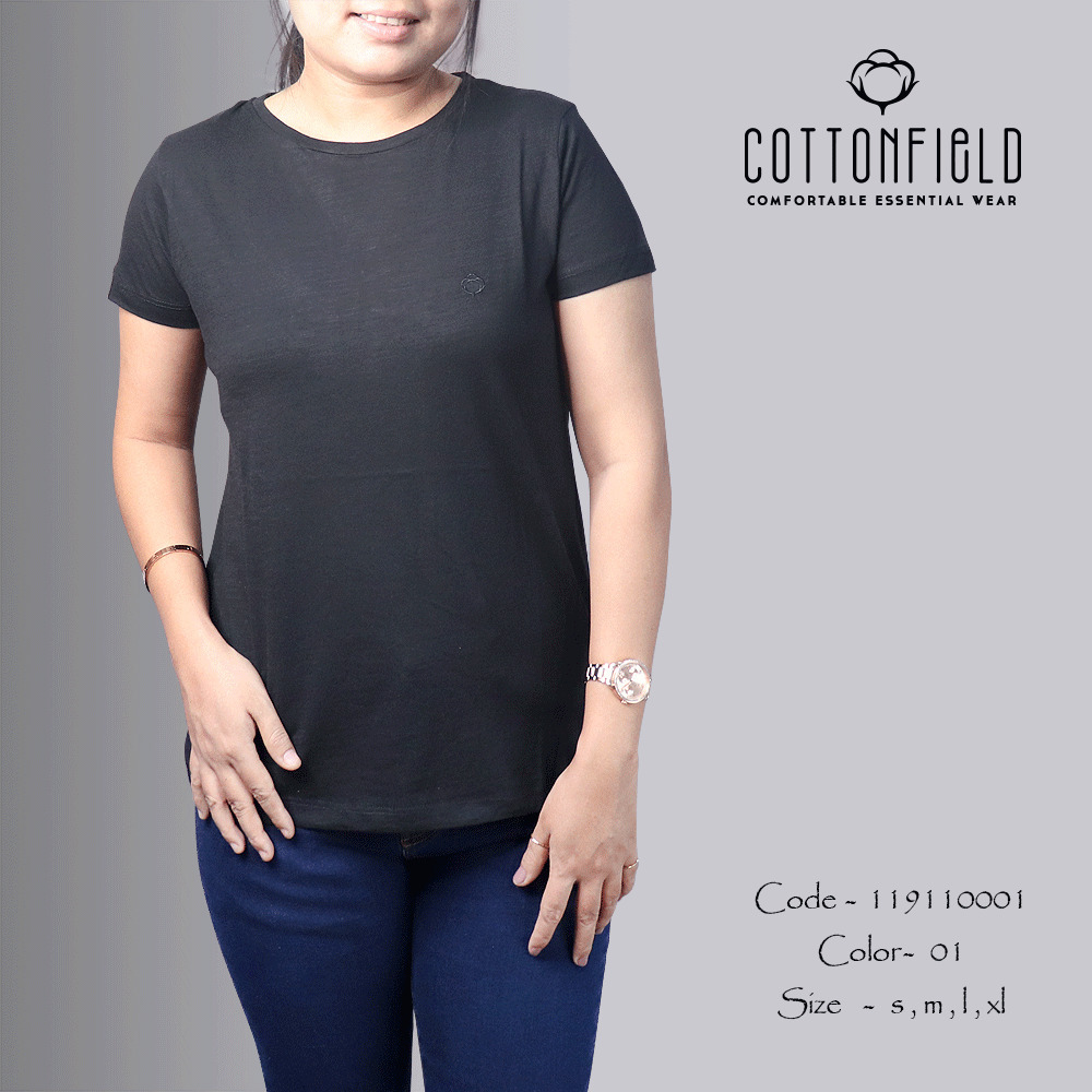 Cottonfield Women Short Sleeve Plain T-shirt C01 (XL)