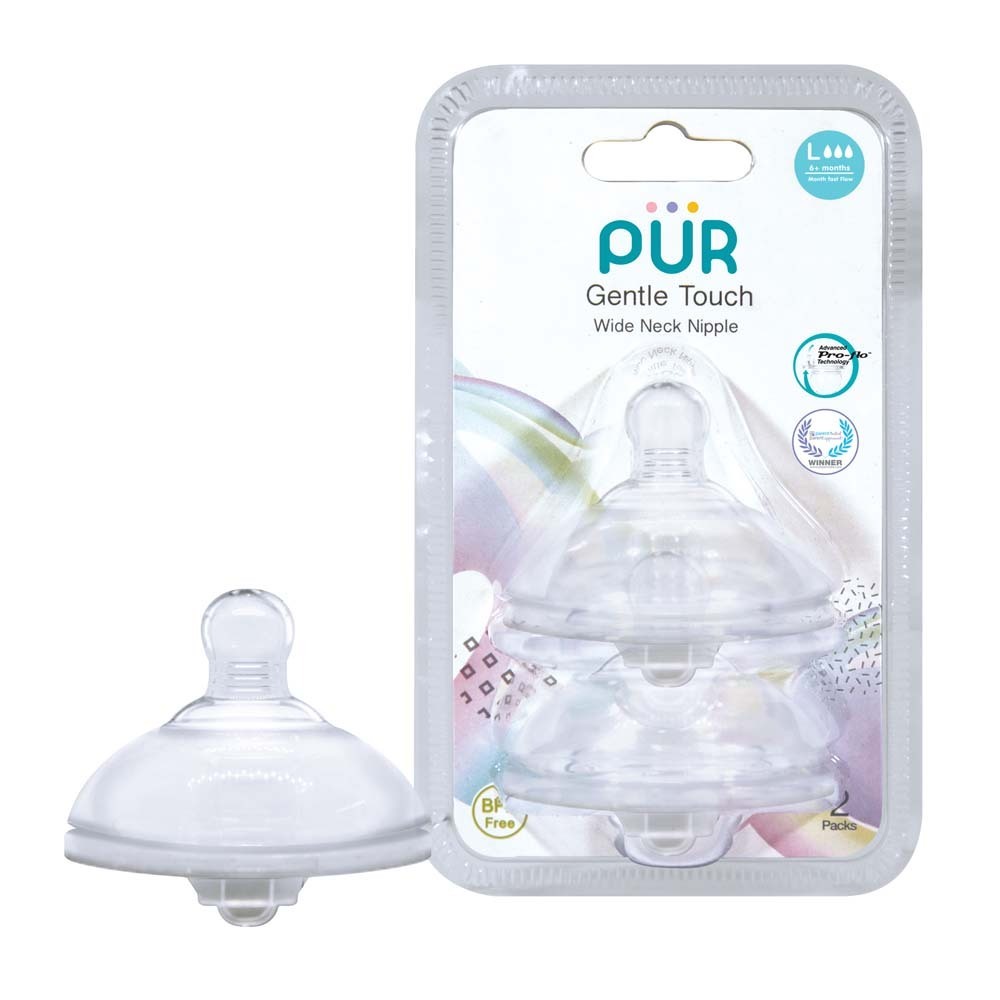 Pur Gentle Touch Wide Neck Nipple Size L-2Pk (9823)