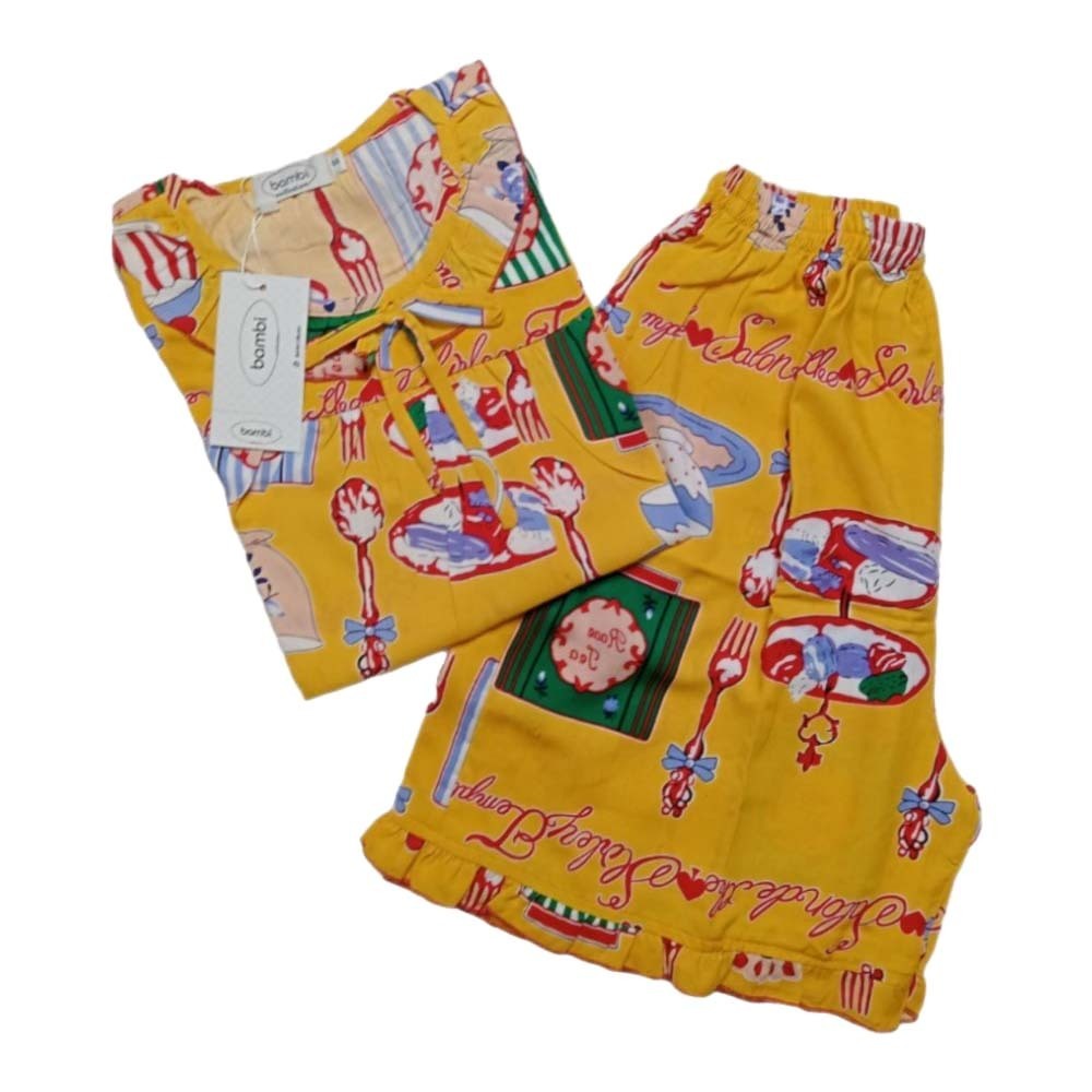 Bambi Women Night Wear  Spun Oneset Yellow AA0042 XXL