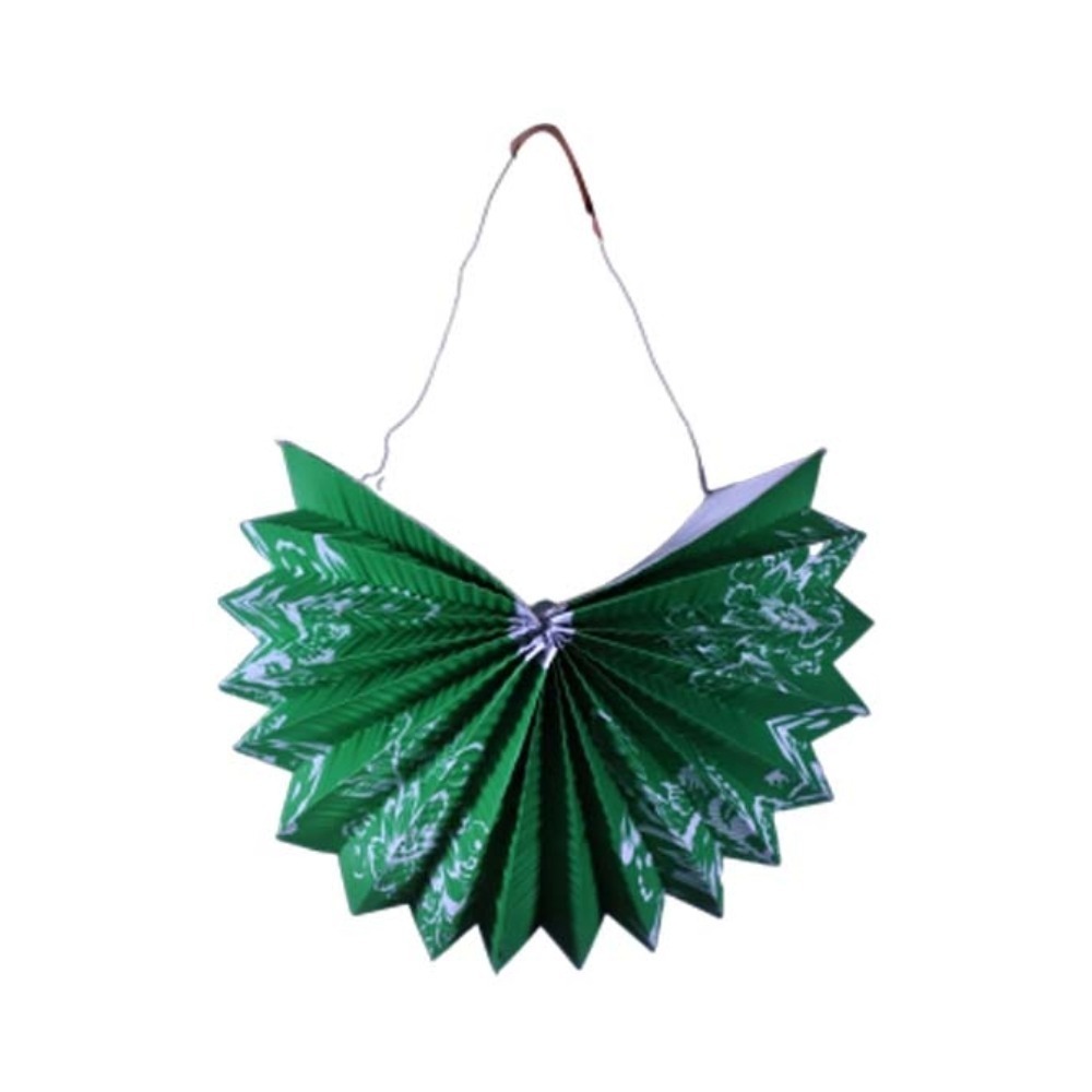 Uncle Gyi Floral Pumpkin Paper Lantern 10PCS x 1Pack Green