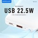 Konfulon A36Q (10000mAh Fast Charging 22.5W Built-in Cable Power Bank) + Lightning Cable Blue