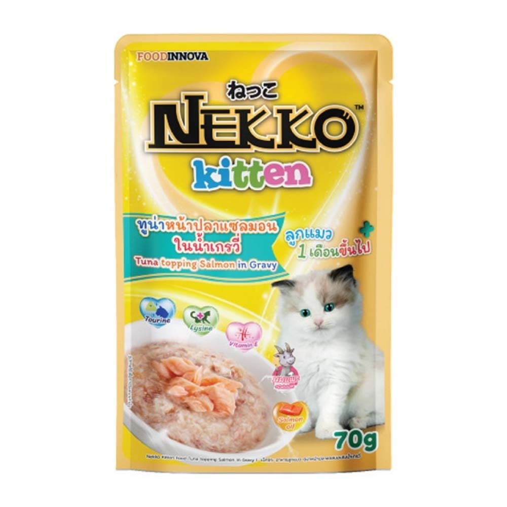 Gue Pet Nekkokitten N Salmon Gravy Yellow 70G