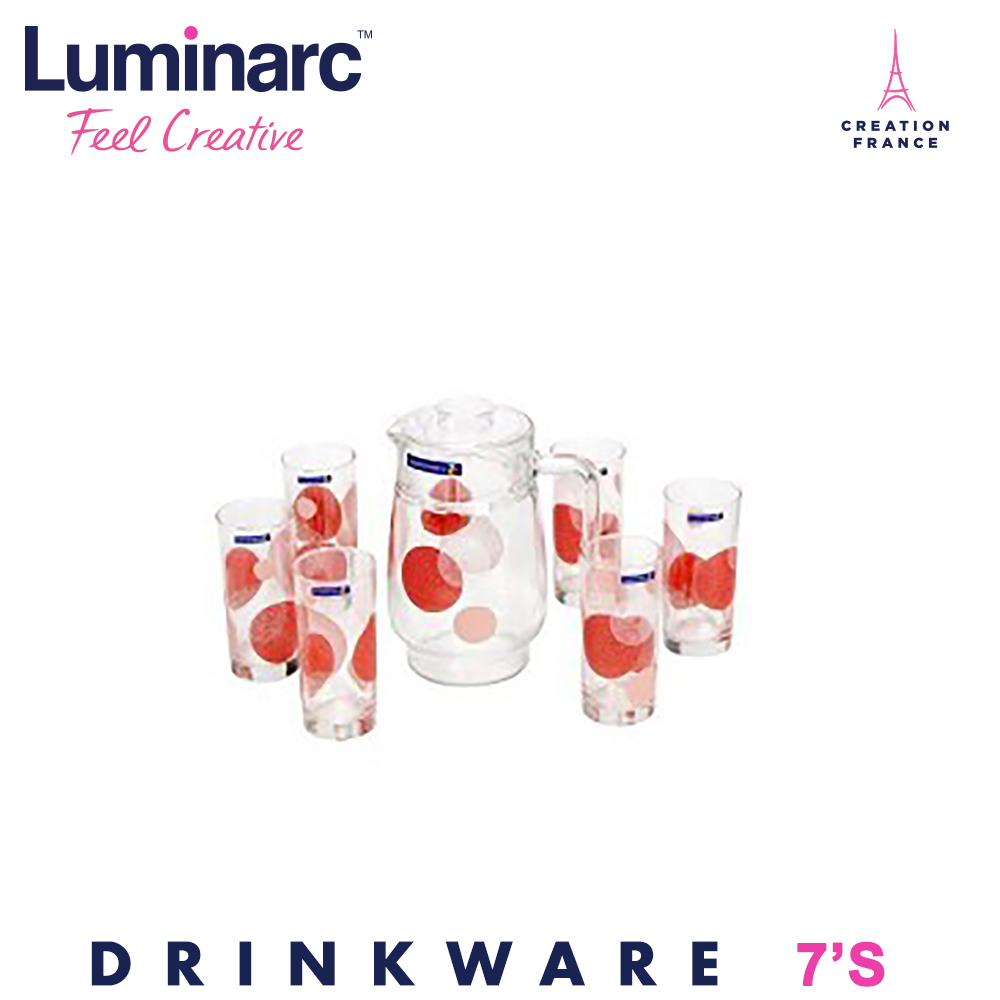 Luminarc Arcopal Red Romance Drink Set 7PCS