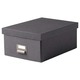 Ikea Tjog Storage Box With Lid, Dark Grey 25x36x15 CM  204.776.66