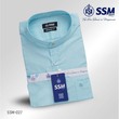 Madarin Collar Shirt Short Sleeve Large (Cyan Blue) SSM-O-P-S-027