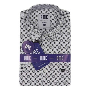 BMC Slimfit Shirts Short Sleeve 2320061 Blue Large