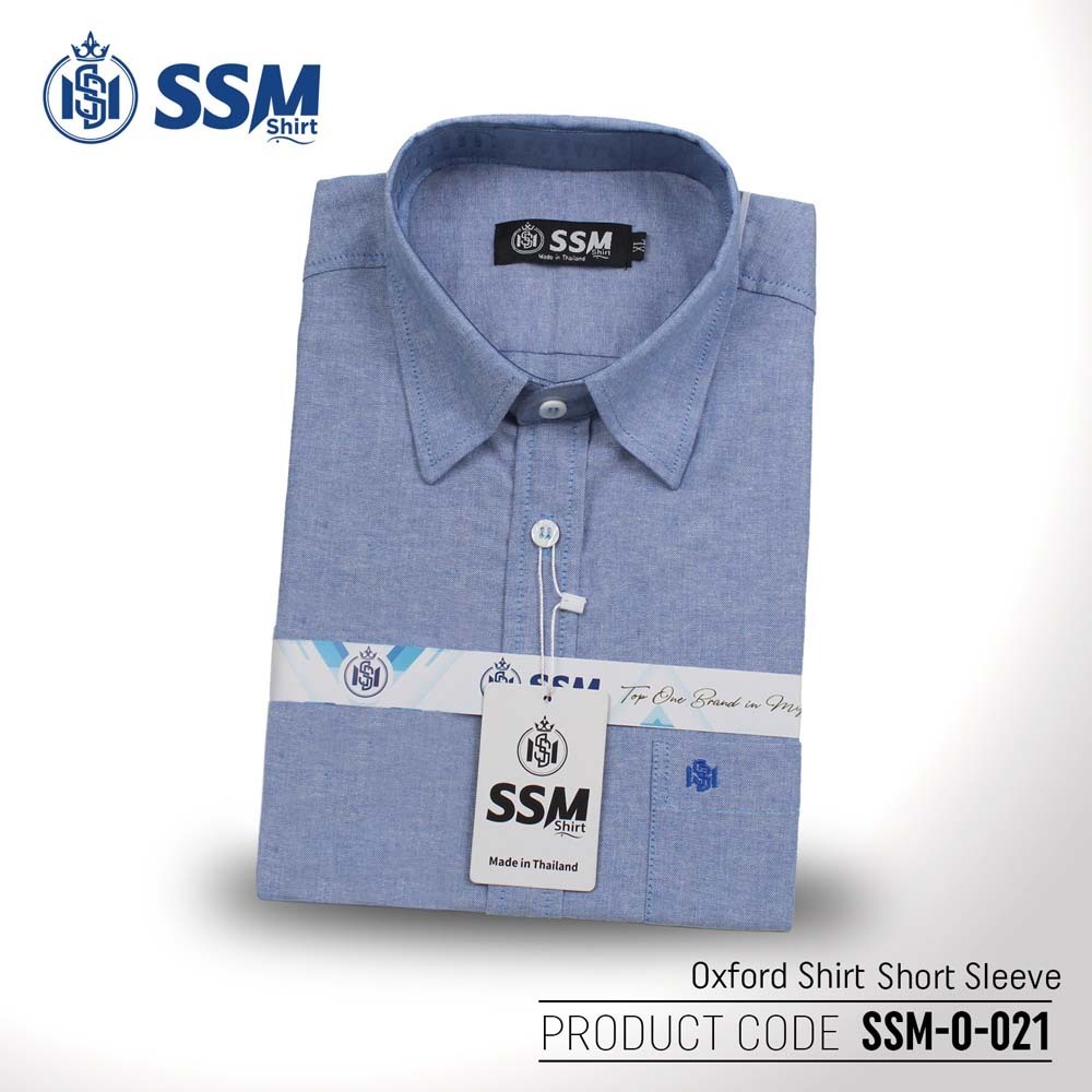 Oxford Shirt Short Sleeve SSM-O-P-S-021 (Denim Blue) Double Extra Large
