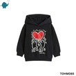 Max & Mia Kid Unisex Hoodie TOHM065 Black & White (S)