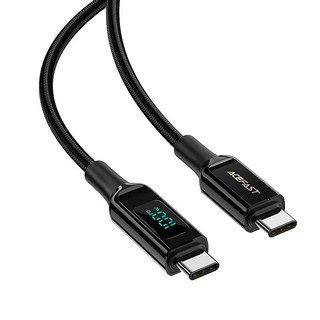 Acefast C6-03 U-C To USB-C 100W Zinc Alloy Digital Display Braided Charging Data Cable (2M) 27070008 Black