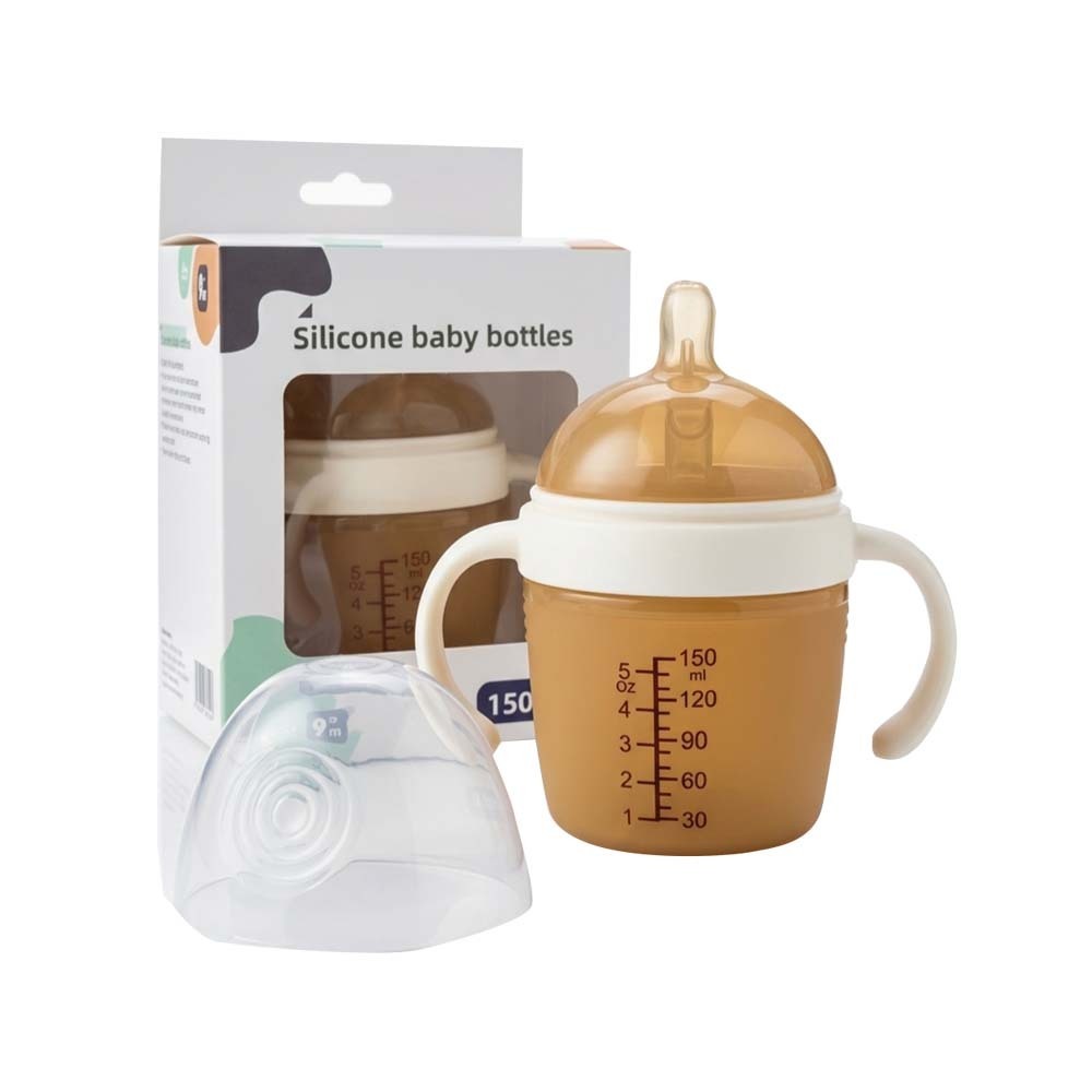 Baby Cele Silicone Baby Milk Bottle with Handle 10425 White