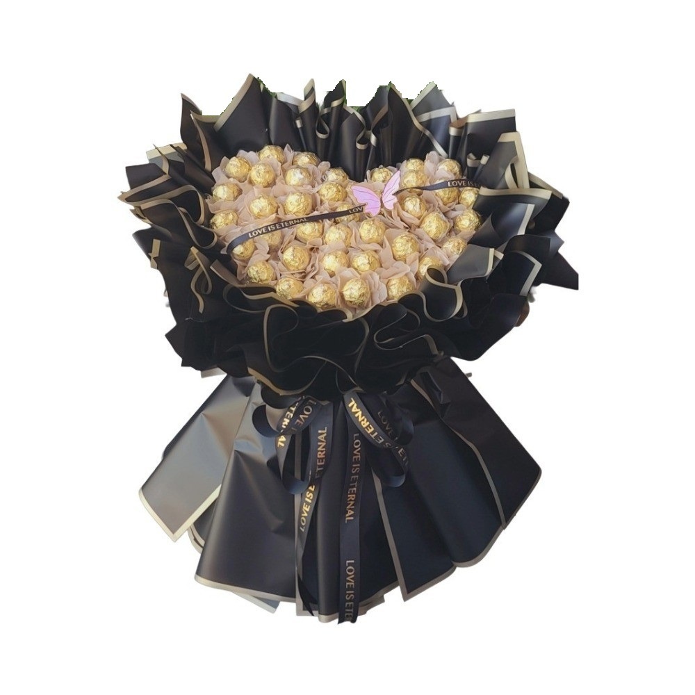 LiLi Floral Midnight Gloden Heart Chocolate Bouquet