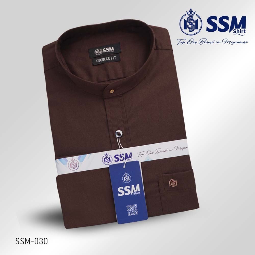 Madarin Collar Shirt Short Sleeve 2XL (Wood Brown) SSM-O-P-S-030