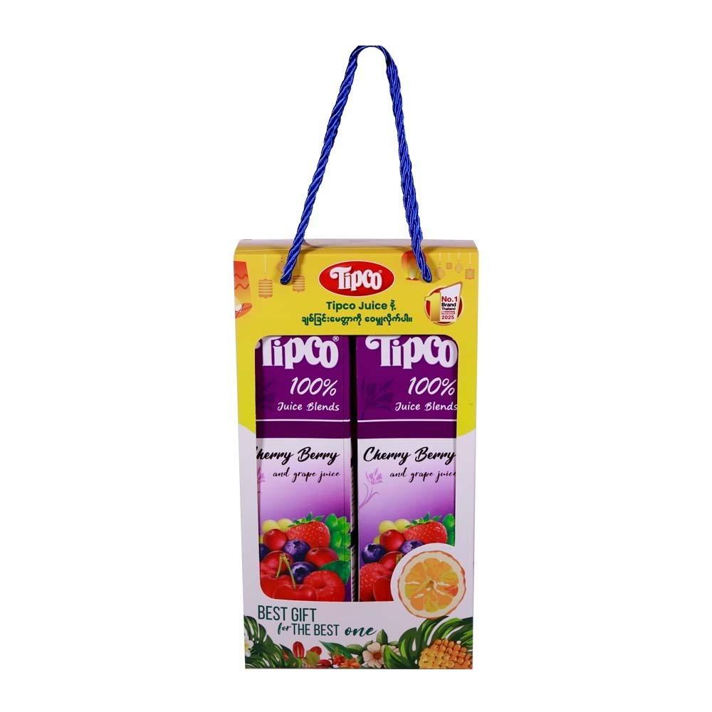 Tipco 100% Fruit Juice Cherry Berry & Grape 1L x 2PCS
