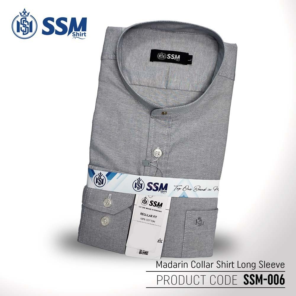 Madarin Collar Shirt Long Sleeve XL (Light Gray) SSM-O-M-L-006