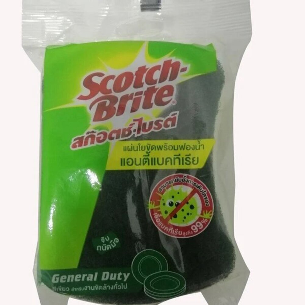 3M Scotch Brite General Duty Anti Bacterial & Resist Odours 1PCS 100MMx75MMx35MM 211