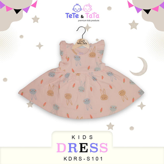 Te Te & Ta Ta Girl Short Sleeves Dress Pink 0-3 Months(1Pcs) KDRS-S101