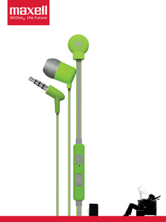 Maxell REFL-100 Flat Reflective Cable Earphones Lime