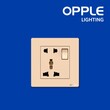 OPPLE F021681A-Switched SKT-GL-5P-16A (Gold) Switch and Socket (OP-29-109)