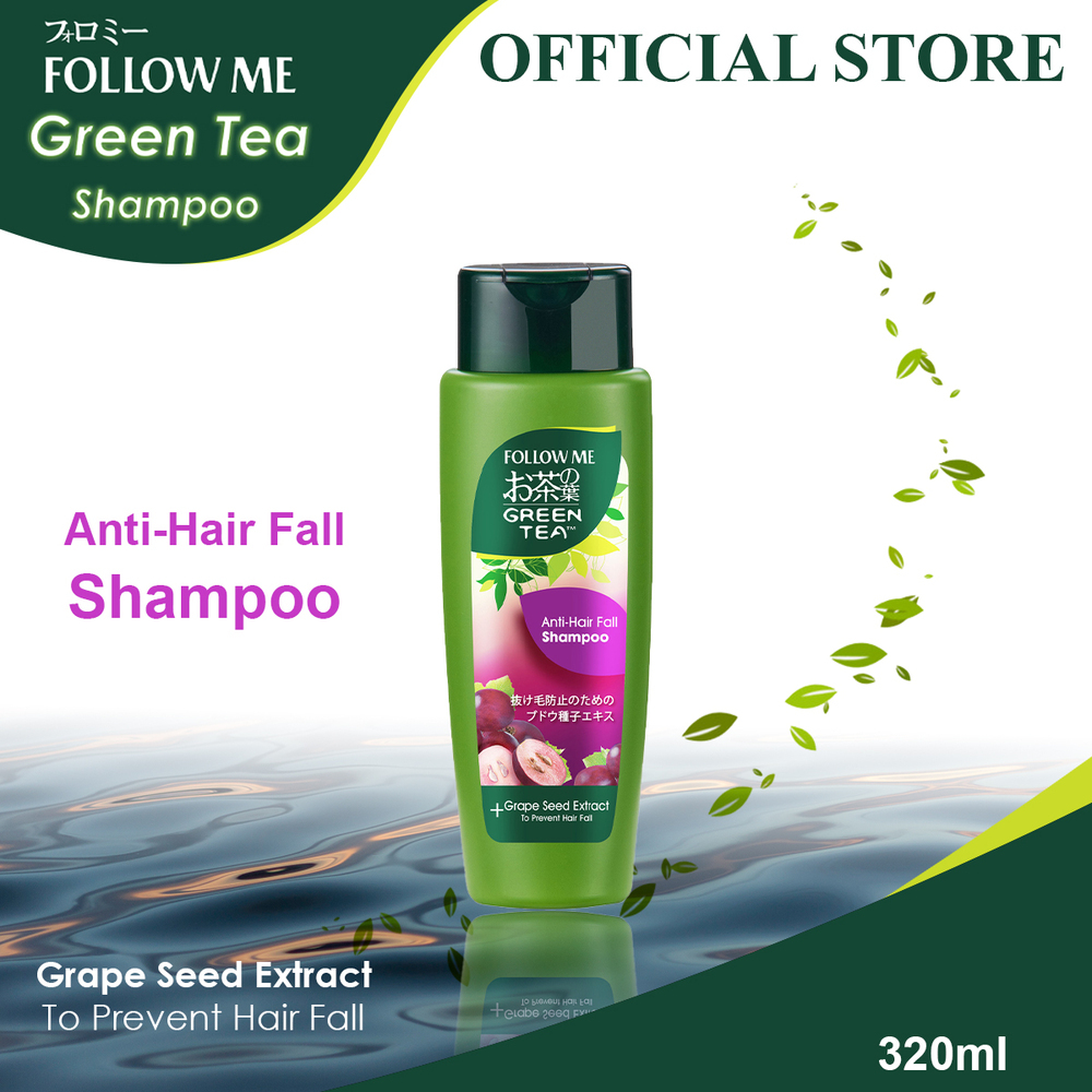 Follow Me Green Tea Anti-Hair Fall Shampoo 320ML (Grape Seed Extract)