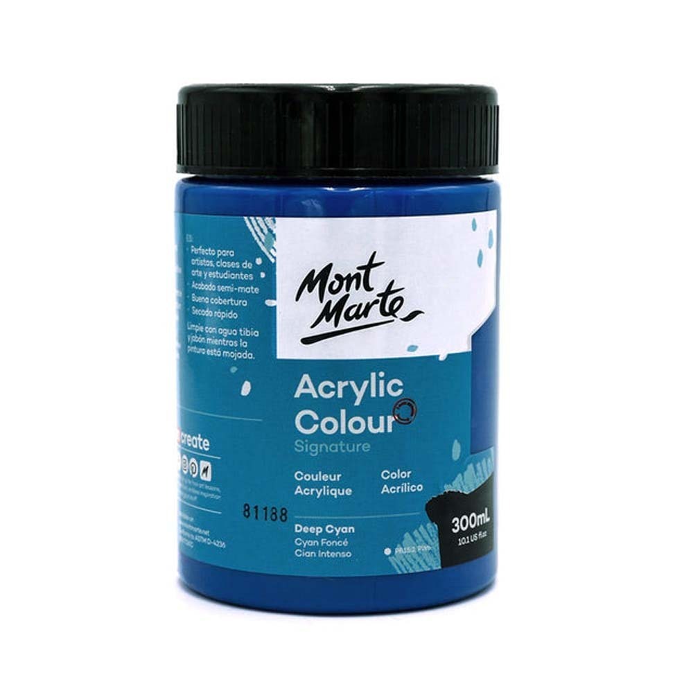 Mont Marte Acrylic Colour Paint Signature 300ML Deep Cyan