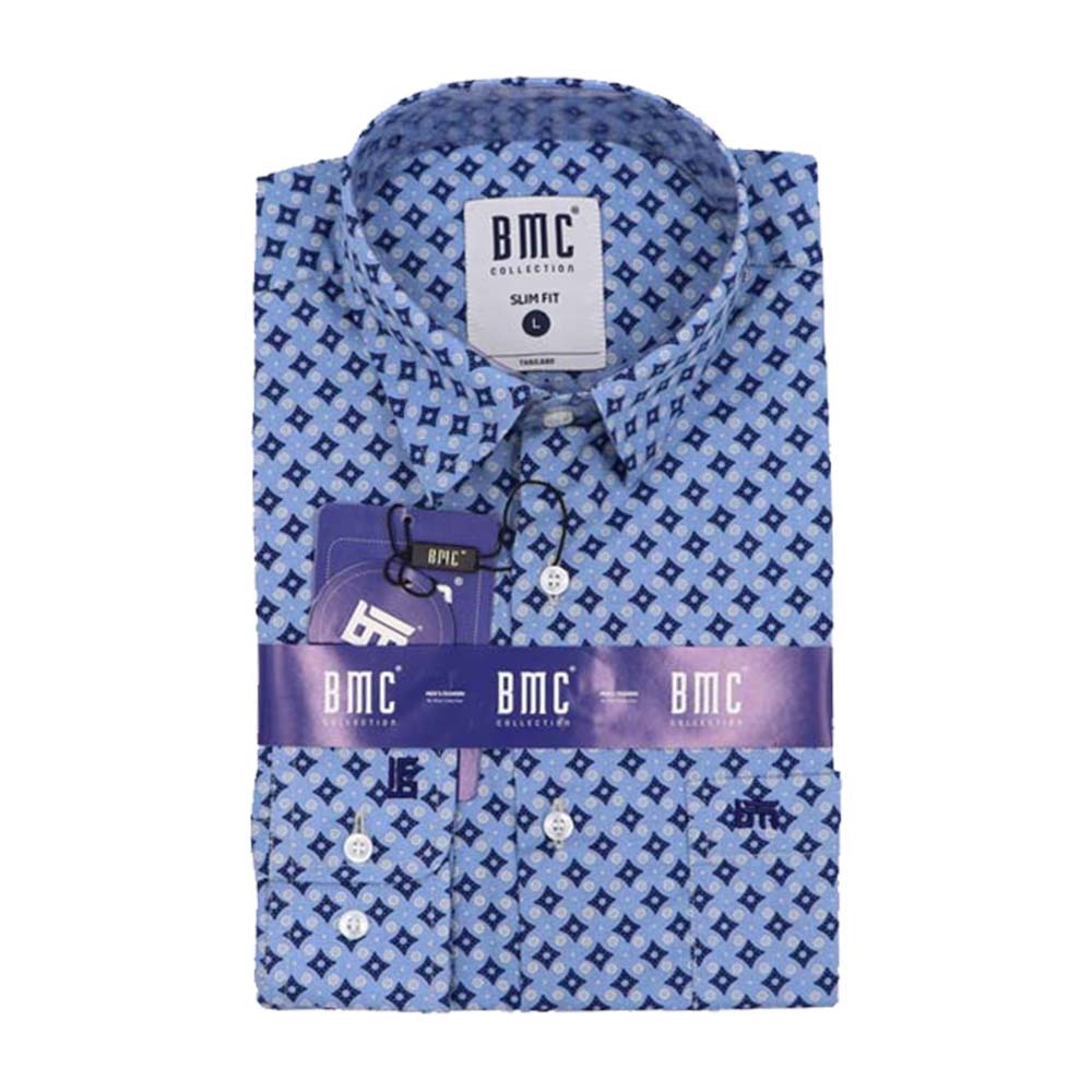 BMC Slimfit Shirts Long Sleeve 1330058 (Design-3) Large