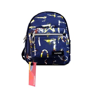 Konoko Cotton Mini Backpack S Size (Blue Letter)