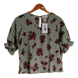 Kudos Floral Chiffon Blouse Purple B-003-PP Medium