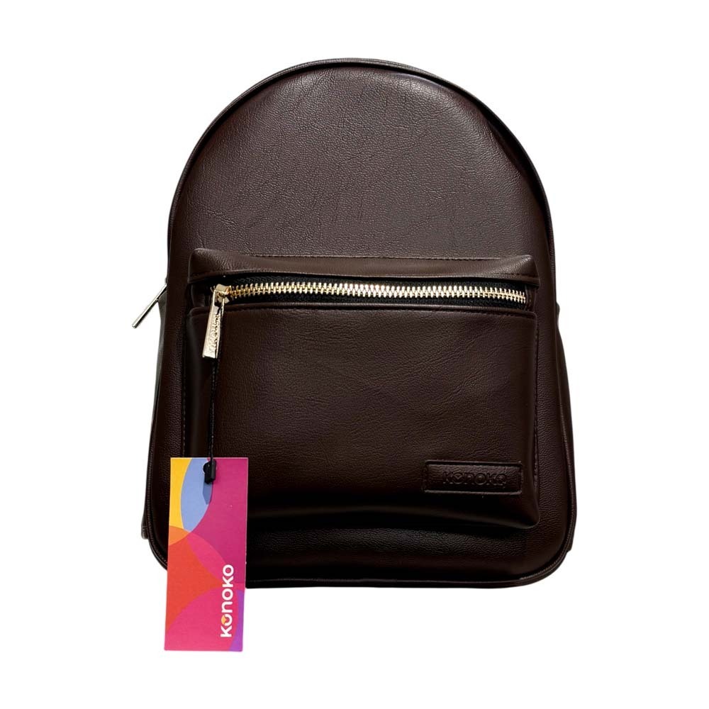 Konoko Leather Mini Backpack Medium (Brown)