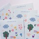 Jourcole  Kawaii Bears Sticker Set 2 sheets 8.5x16.5cm JC0026 Blue