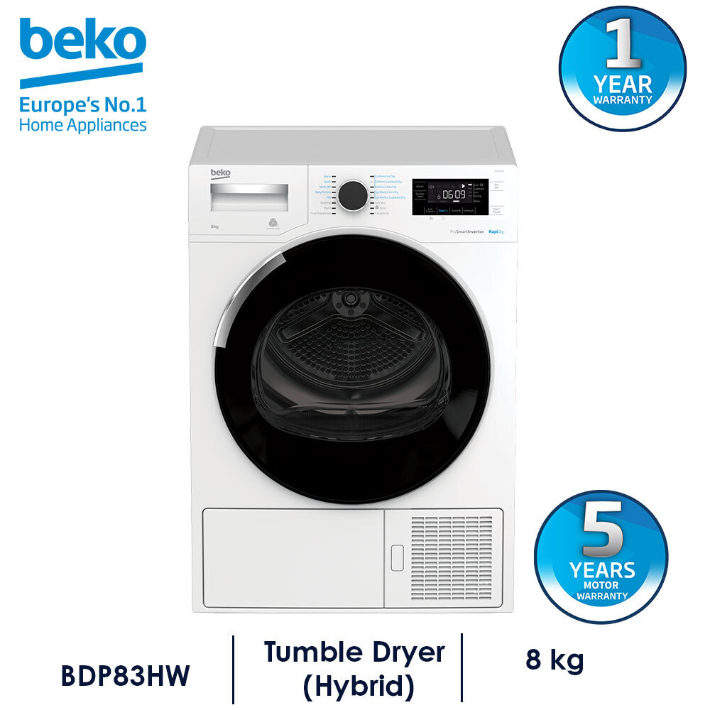 Beko 8KG  Hybrid & Heat Pump Dryer BDP83HW