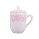 MP Pink Leaves Mug With Lid NO.70