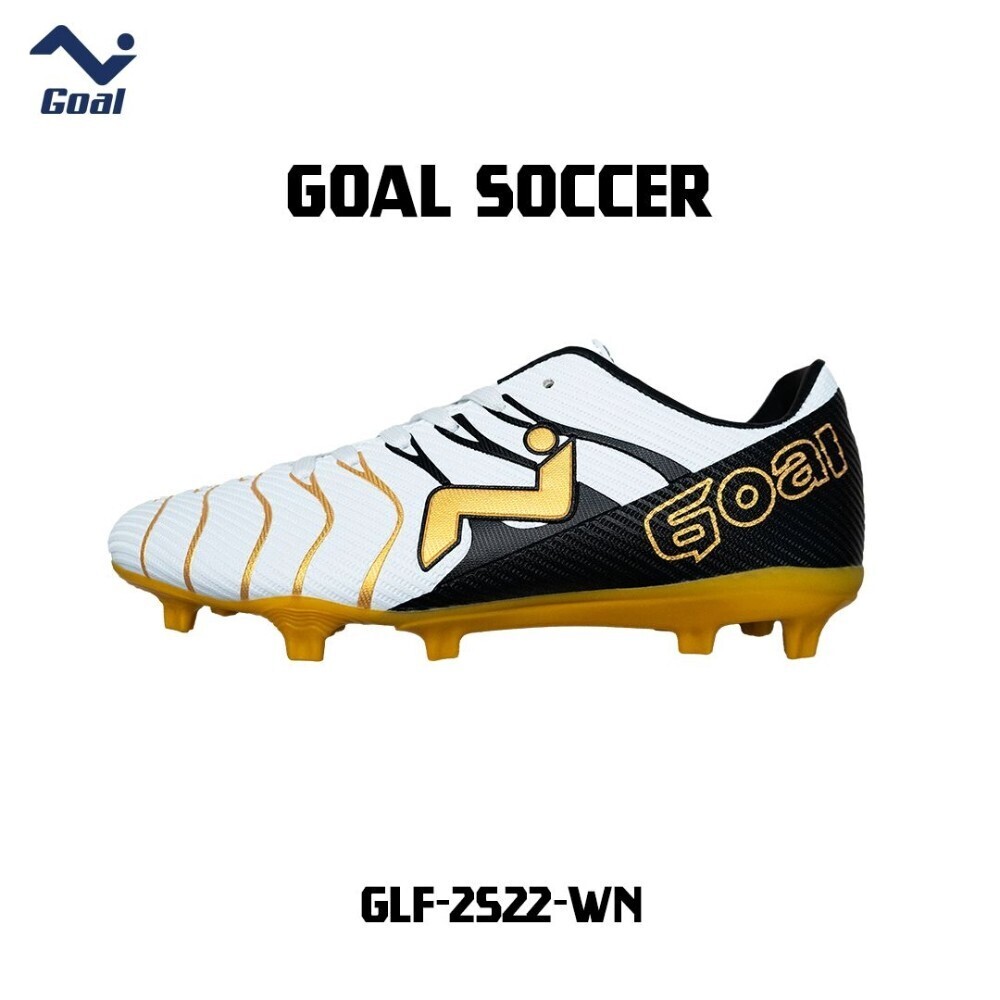 Goal Soccer Shoes White & Gold GLF-2522-WN (No-38)