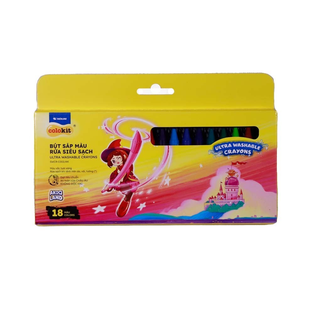 Colokit Washable Crayons 18PCS SWCR-C002
