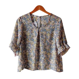 Kudos Floral Chiffon Blouse B-003(PP) Purple Medium