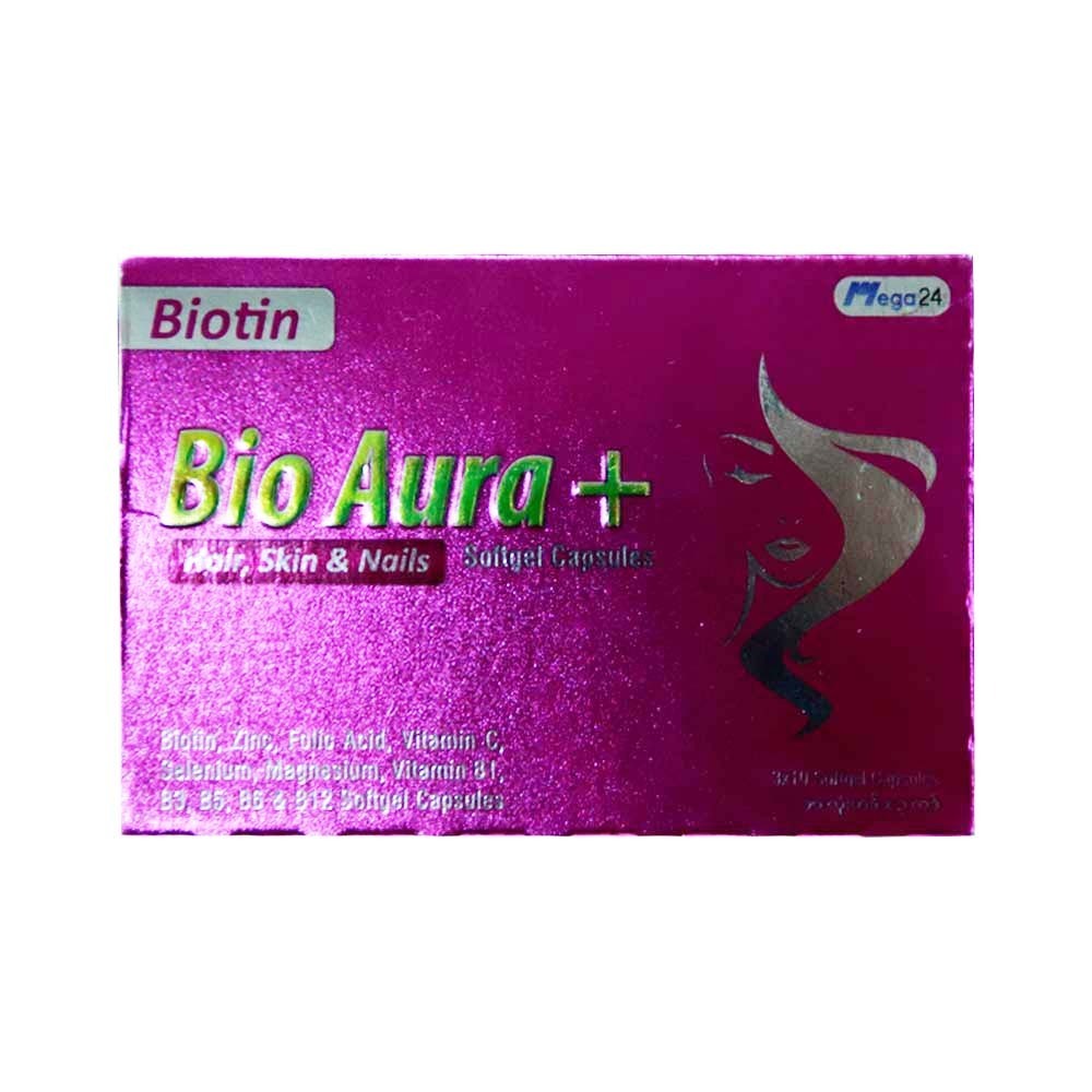 Bio Aura Plus Hair Skin & Nail Softgel 10PCS x 3