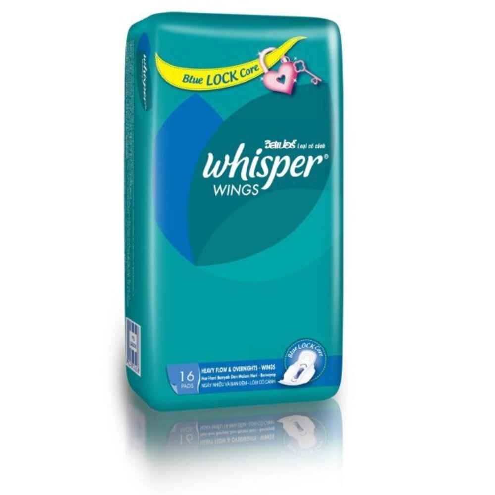 Whisper Napkin Heavy Flow Overnight Wing 16PCS 28cm