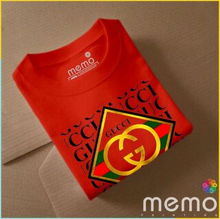 memo ygn GUCCI Square unisex Printing T-shirt DTF Quality sticker Printing-Yellow (XXL)