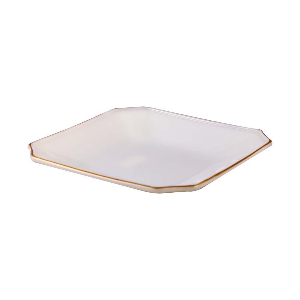 Mp Ivory Gold Line Square Dessertplate 7.25INCI440