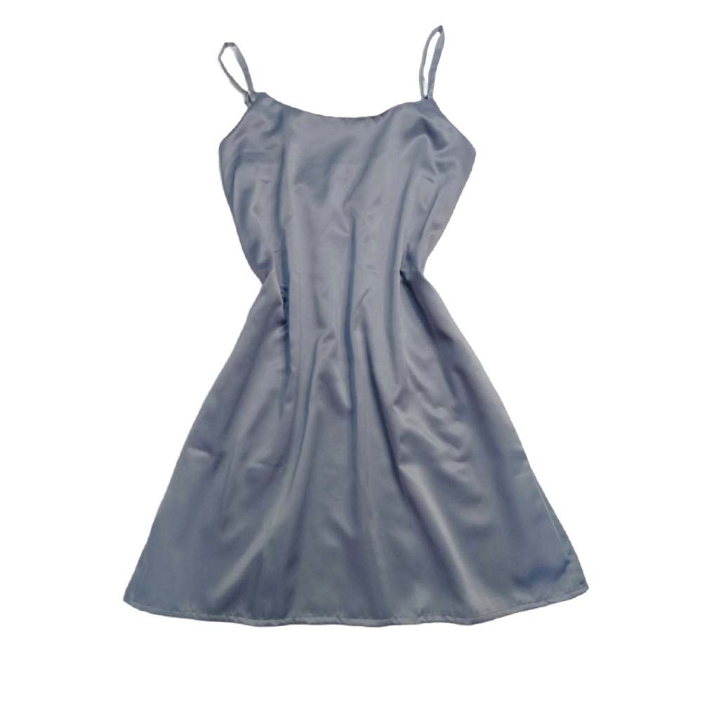 Bambi Lady Silk Night Dress AA0025 Gray Small