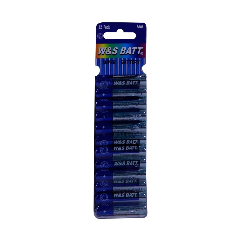 W & S Single Used Battery AAA 12PCS R03P UM-4 No.763