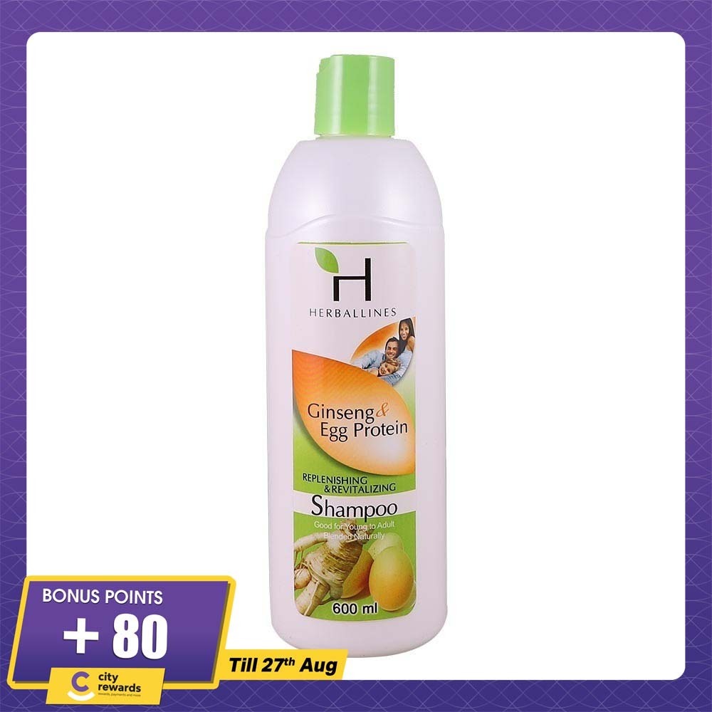 Herballines Replenishing & Revitalizing Shampoo 600ML (Ginseng & Egg Protein)